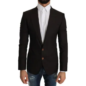 Dolce & Gabbana Sleek Slim Brown Virgin Wool Blazer Jacket