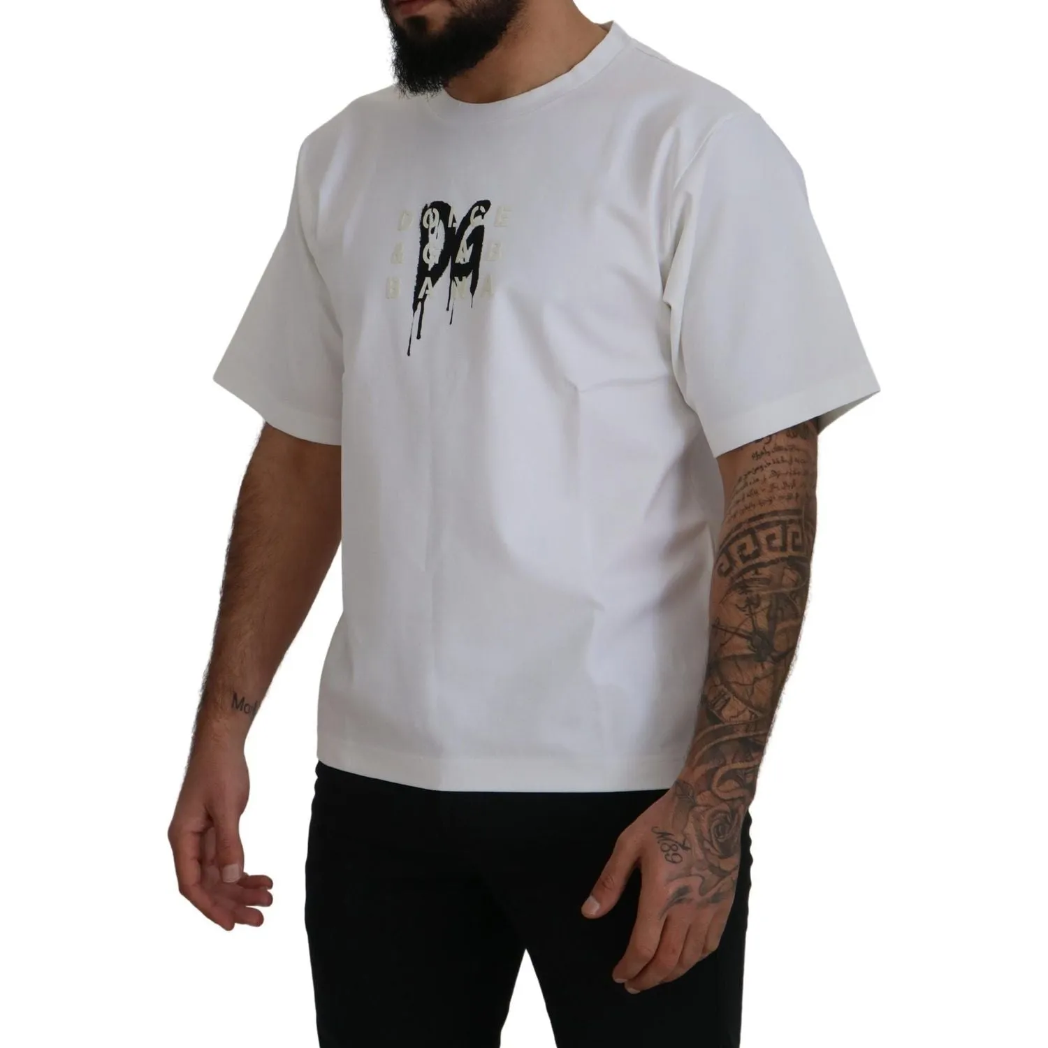 Dolce & Gabbana Timeless White Logo Crewneck Tee