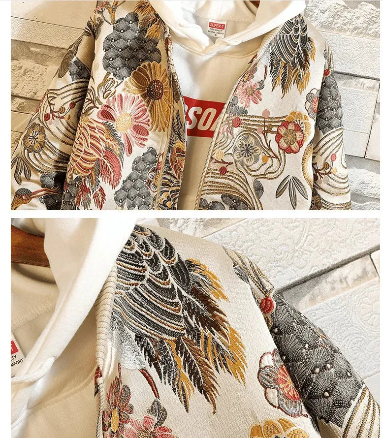 Embroidered Sporty Collar Jacket