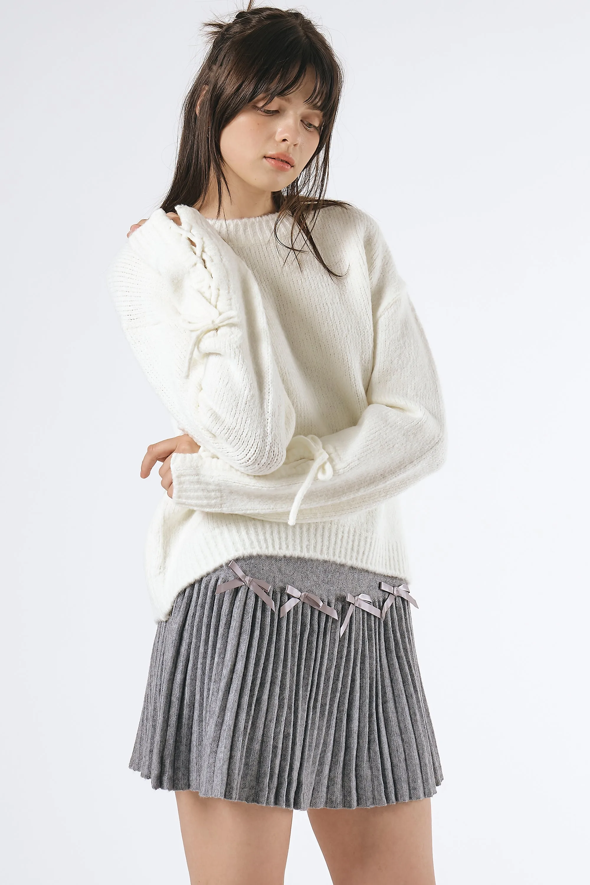 Emily Sweater w/Lace Up Sleeves