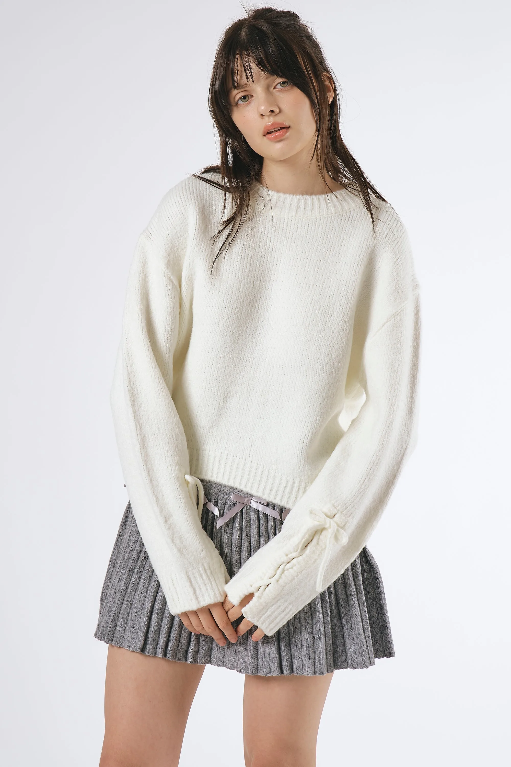 Emily Sweater w/Lace Up Sleeves