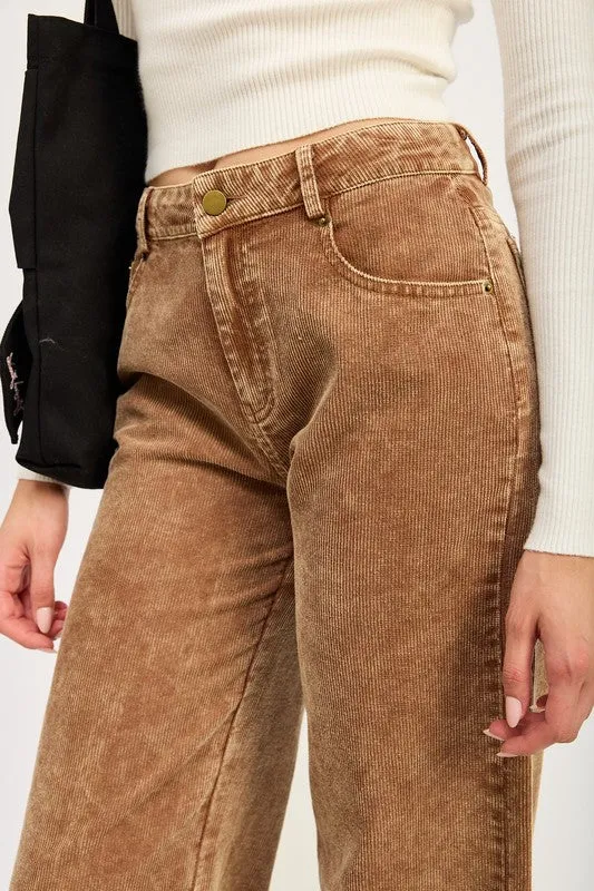 Emory Park DISTRESSED Cropped CORDUROY PANTS