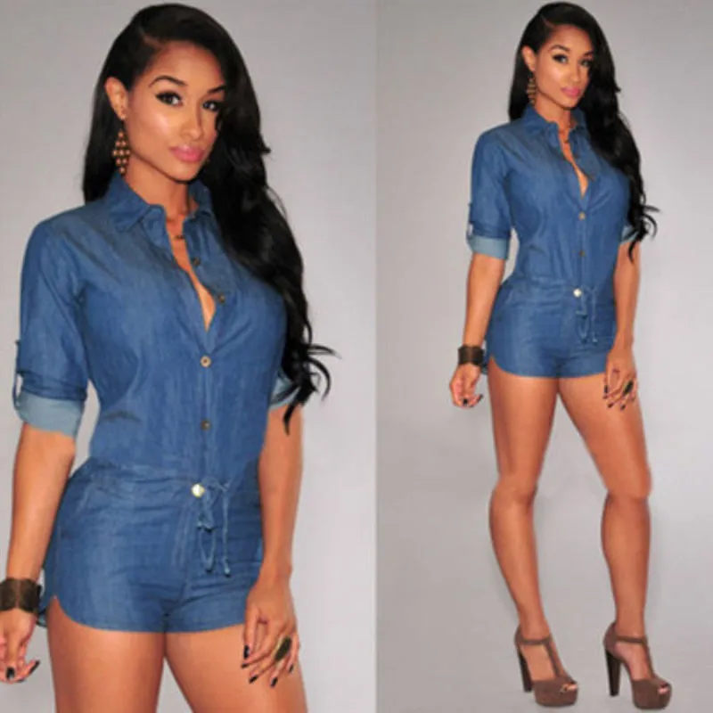 European And American Plus Size Sleeveless Loose Denim Jumpsuit