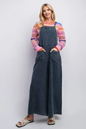 Faded Denim Mineral Washed Overalls