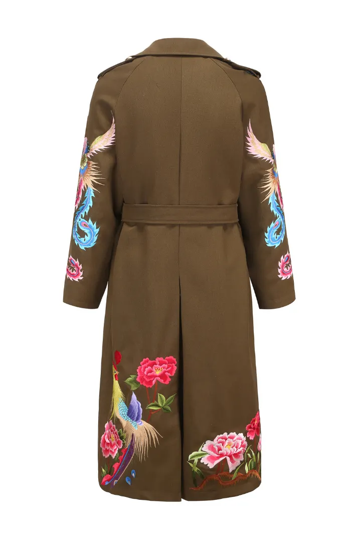 FENG HUANG PHOENIX TRENCH COAT (ARMY GREEN)