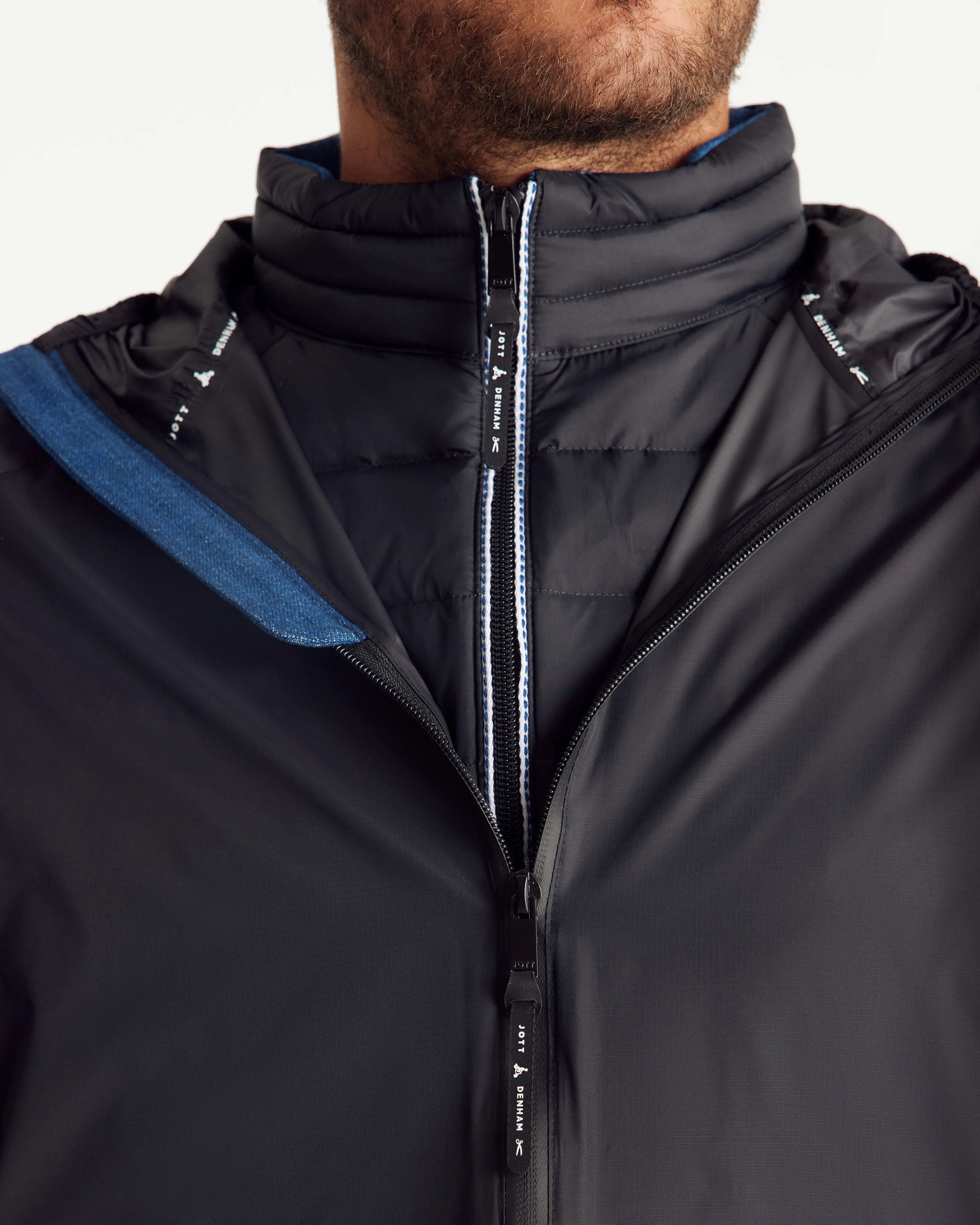 Fluid MNW JOTT x DENHAM pack-away waterproof jacket Black