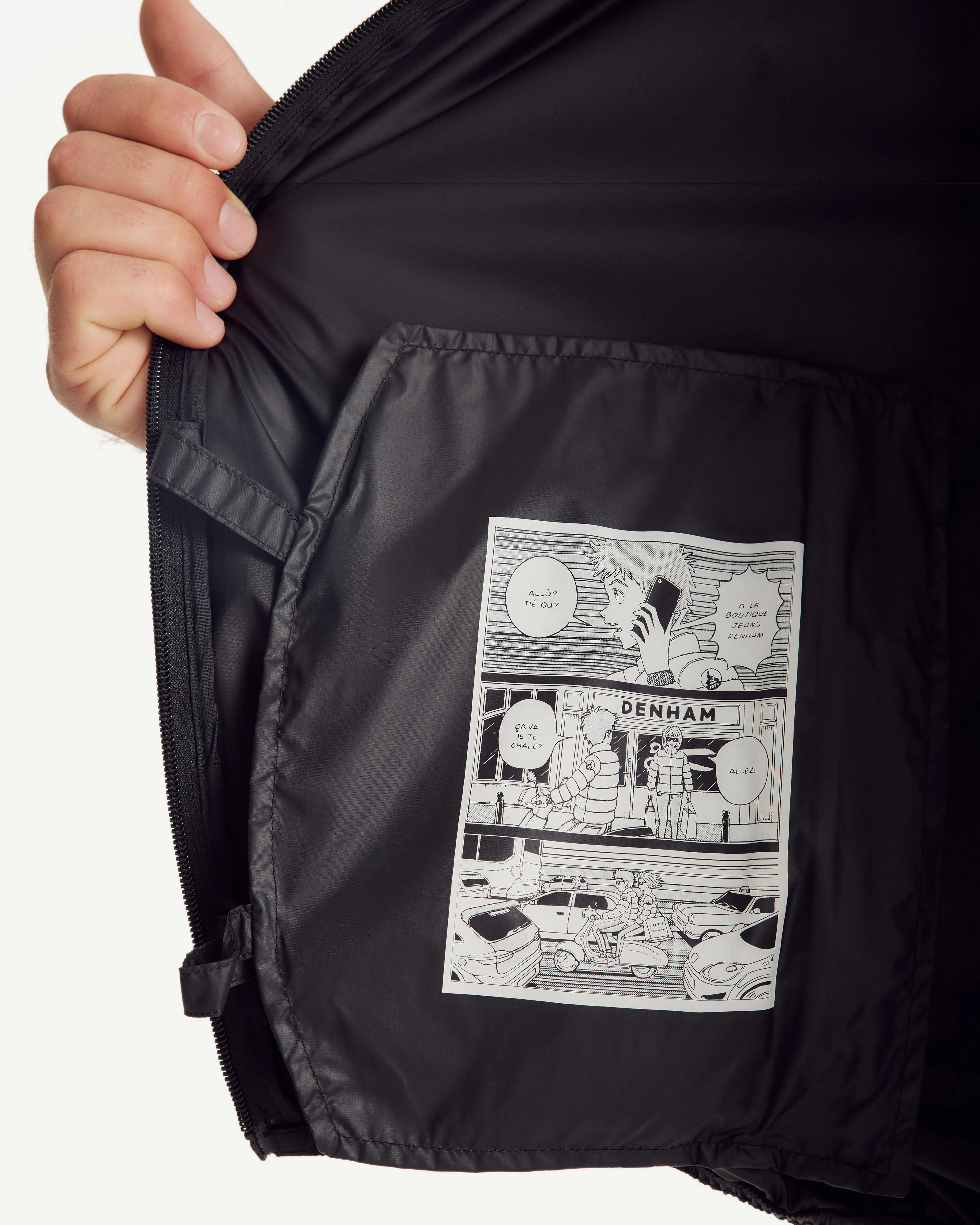 Fluid MNW JOTT x DENHAM pack-away waterproof jacket Black