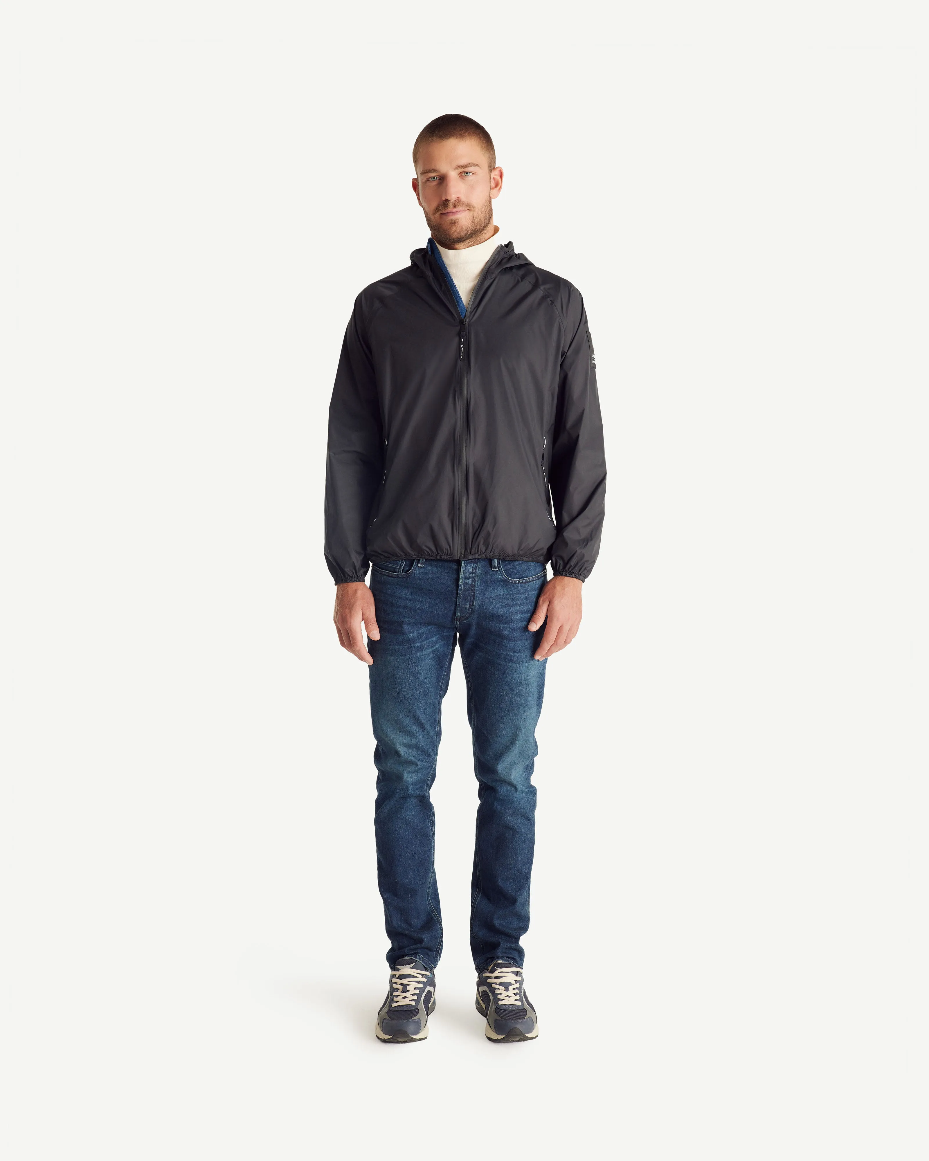 Fluid MNW JOTT x DENHAM pack-away waterproof jacket Black