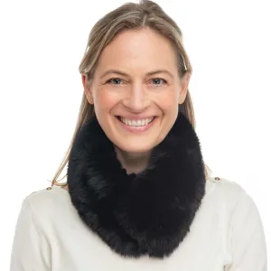 Franchetti Bond Agala Faux Fur Collar in Black