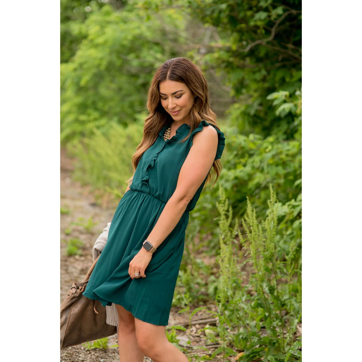 Front Ruffle Tank Dress