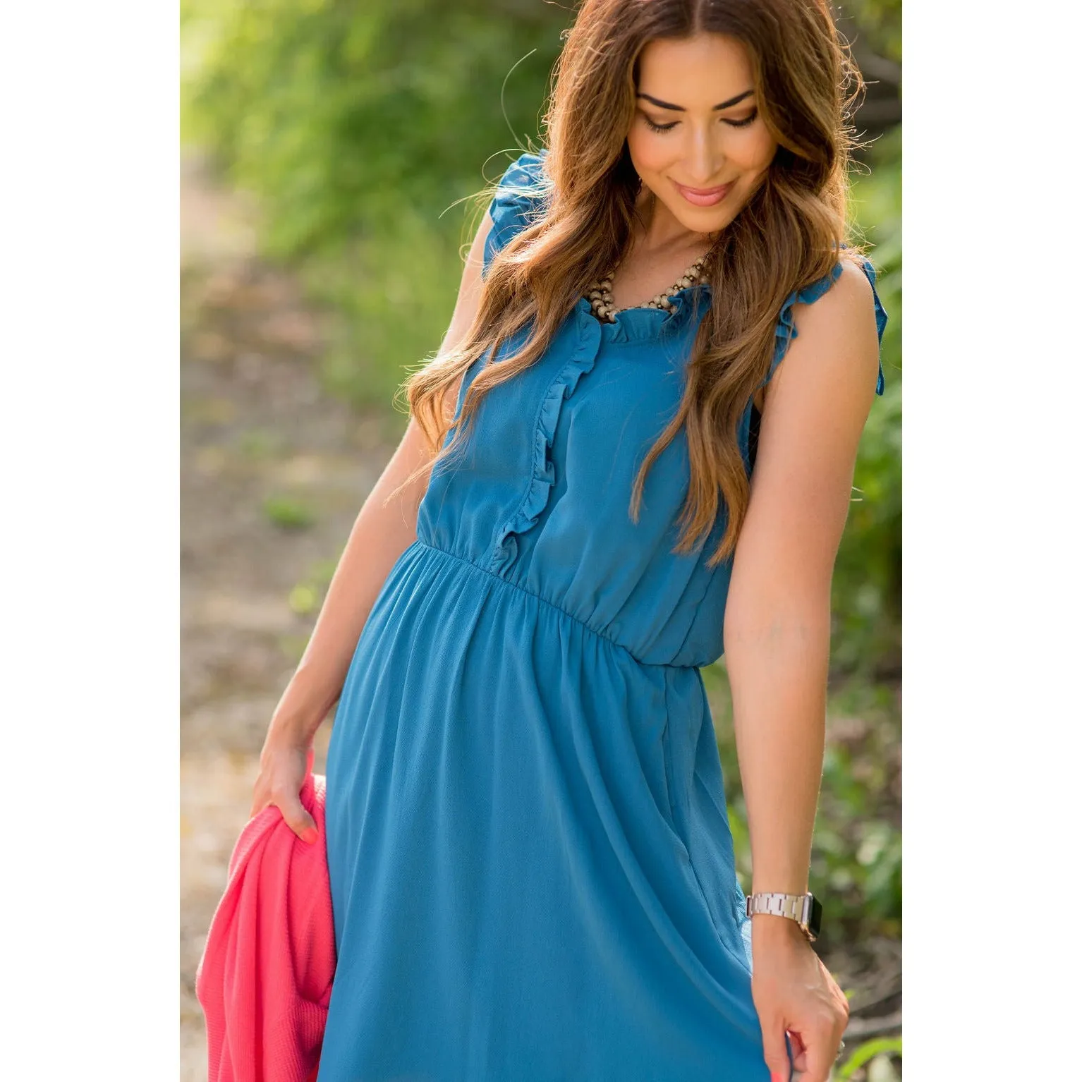 Front Ruffle Tank Dress