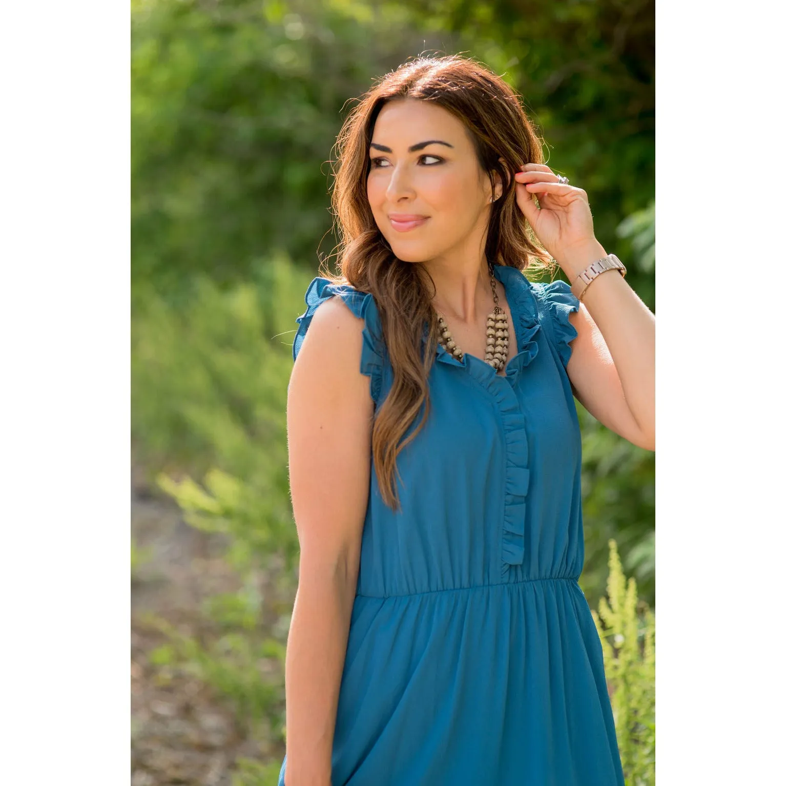 Front Ruffle Tank Dress