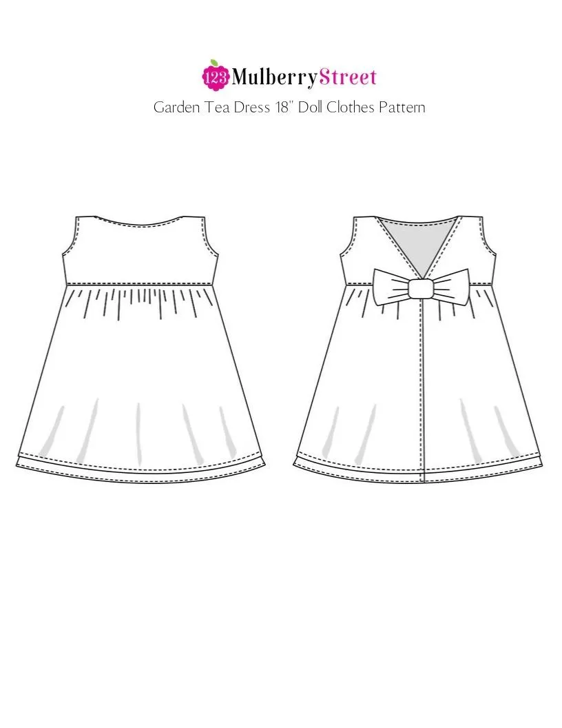 Garden Tea Dress 18" Doll Clothes Pattern