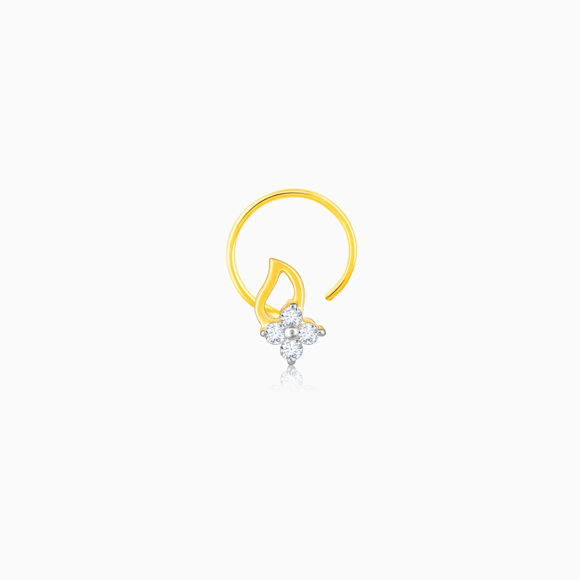 Gold Love's Bloom Diamond Nose Pin