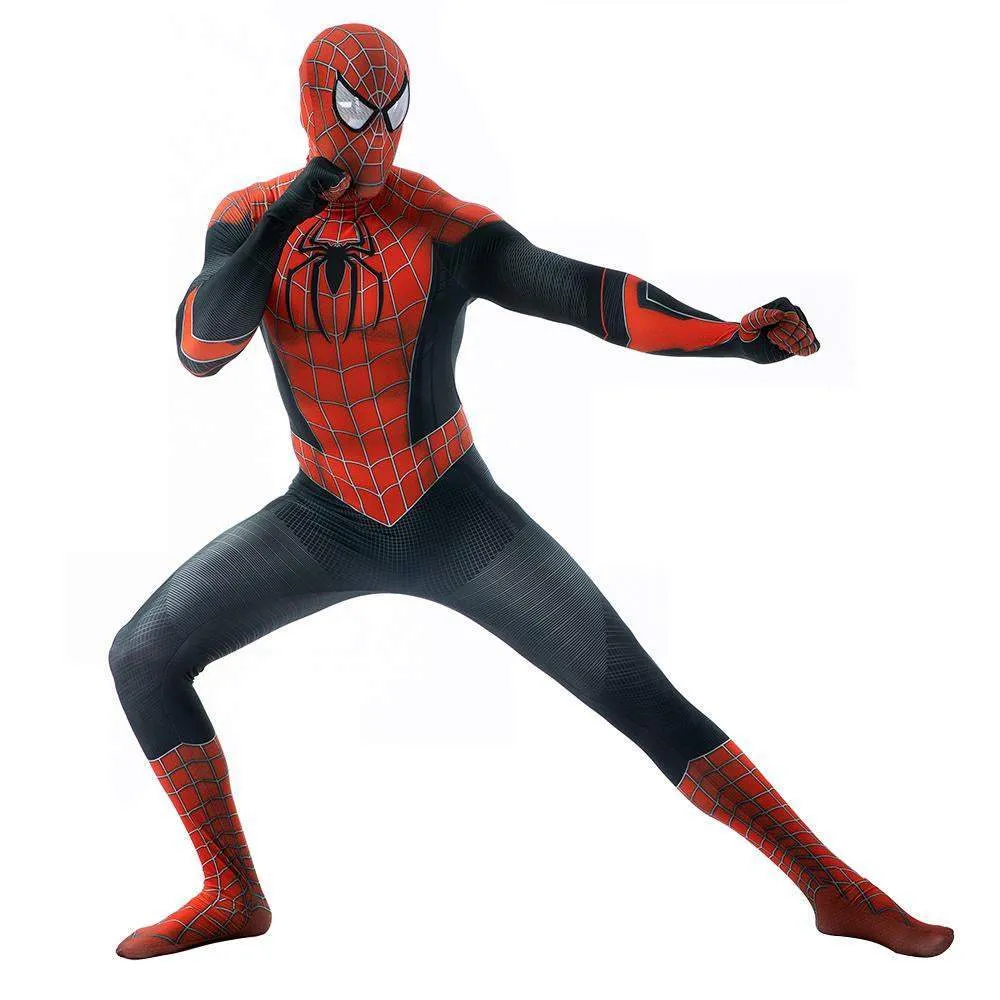 Halloween Cosplay Peter B Parker Spiderman Jumpsuit Superhero Tights Costume Suit Zentai For Adult Kids