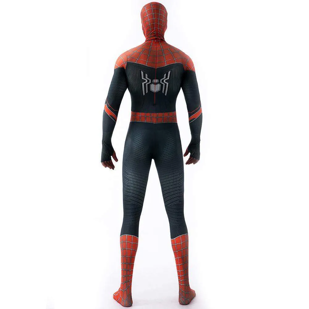 Halloween Cosplay Peter B Parker Spiderman Jumpsuit Superhero Tights Costume Suit Zentai For Adult Kids