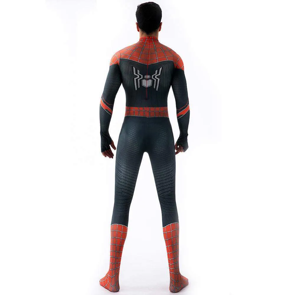 Halloween Cosplay Peter B Parker Spiderman Jumpsuit Superhero Tights Costume Suit Zentai For Adult Kids