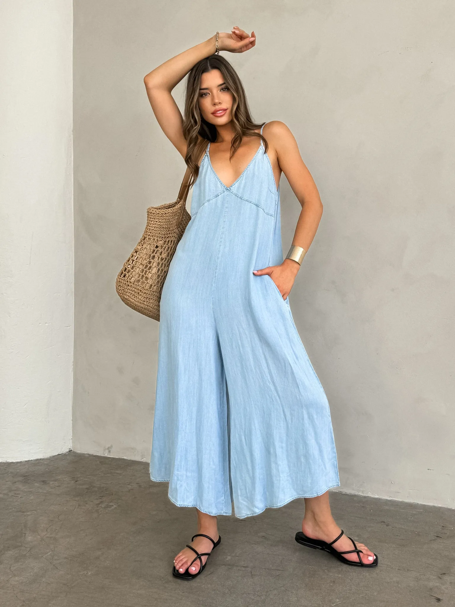 Head in the Clouds Denim Jumpsuit