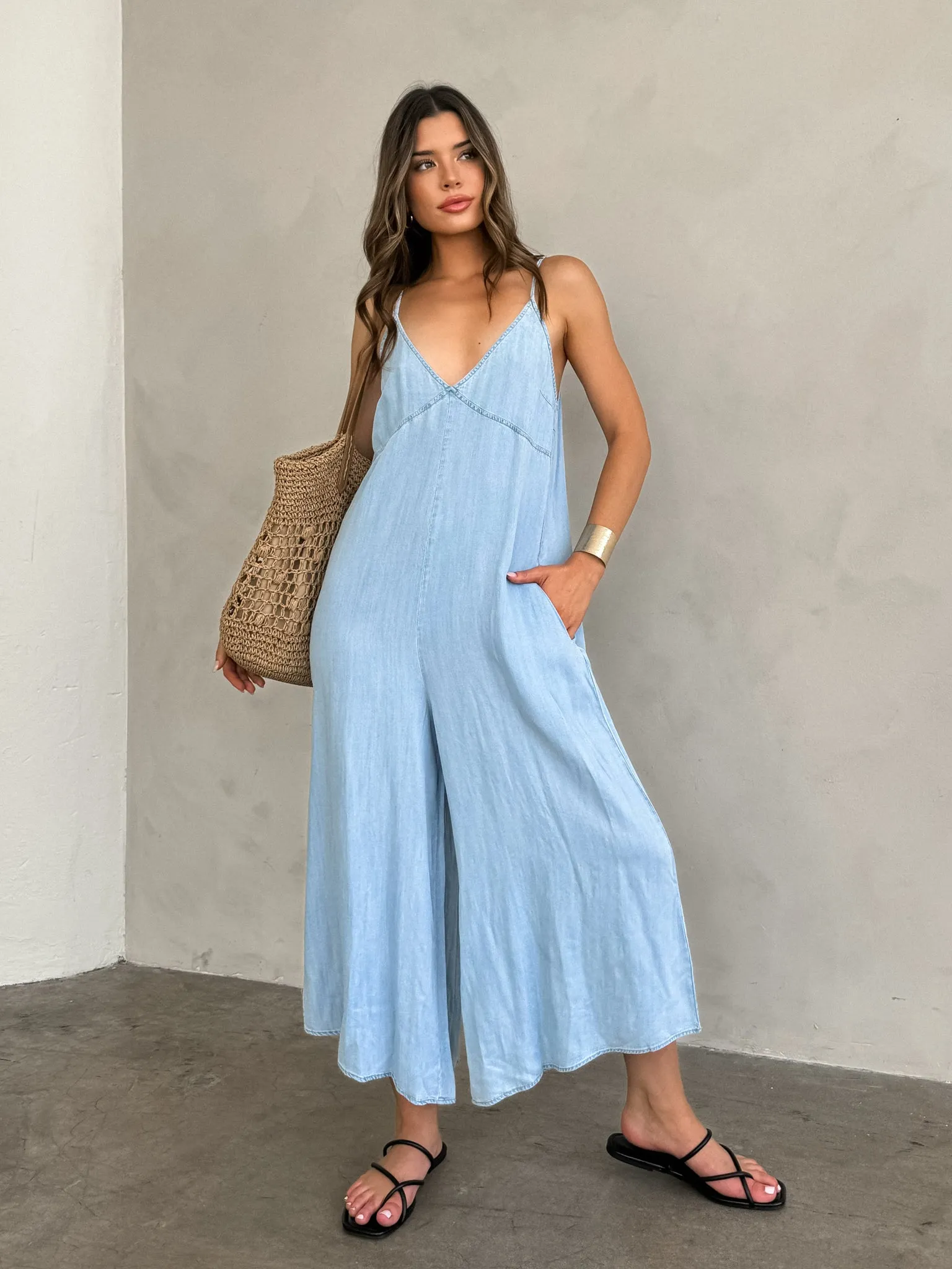 Head in the Clouds Denim Jumpsuit