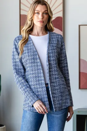 Heimish Houndstooth Tweed Open Front Blazer