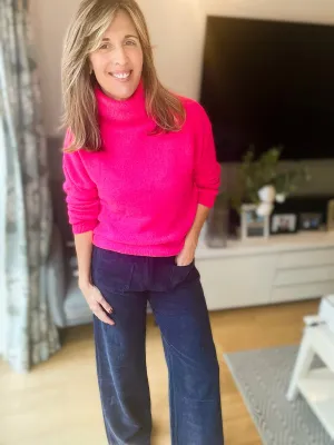 Hot Pink Soft Rollneck Jumper