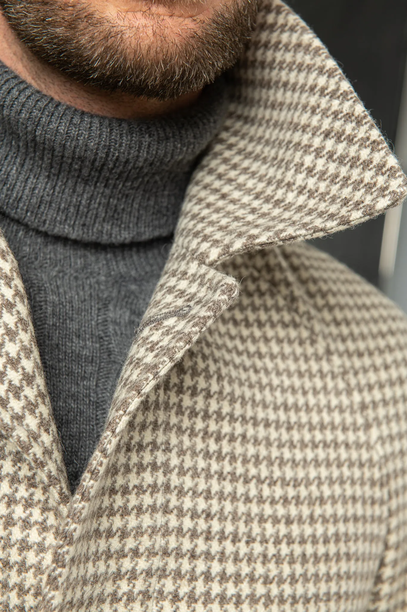 Houndstooth Raglan coat – Made in Italy