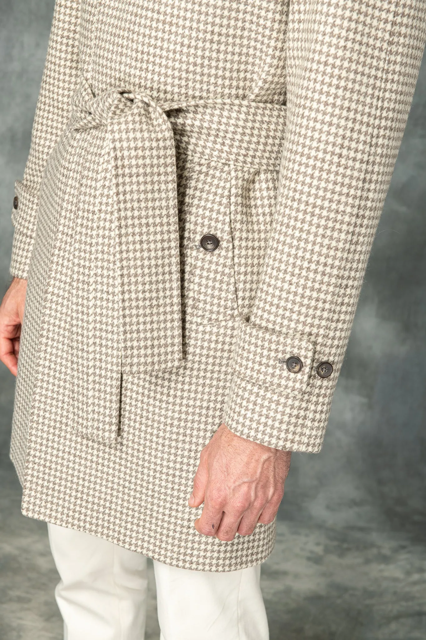 Houndstooth Raglan coat – Made in Italy