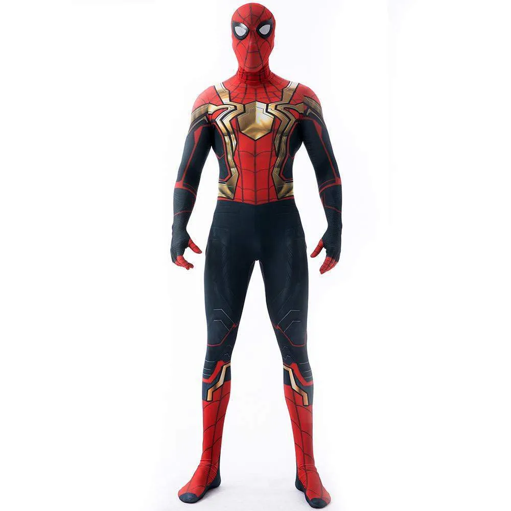 Iron Spider-Man No Way Home Peter Benjamin Parker Costume Cosplay Jumpsuit Halloween