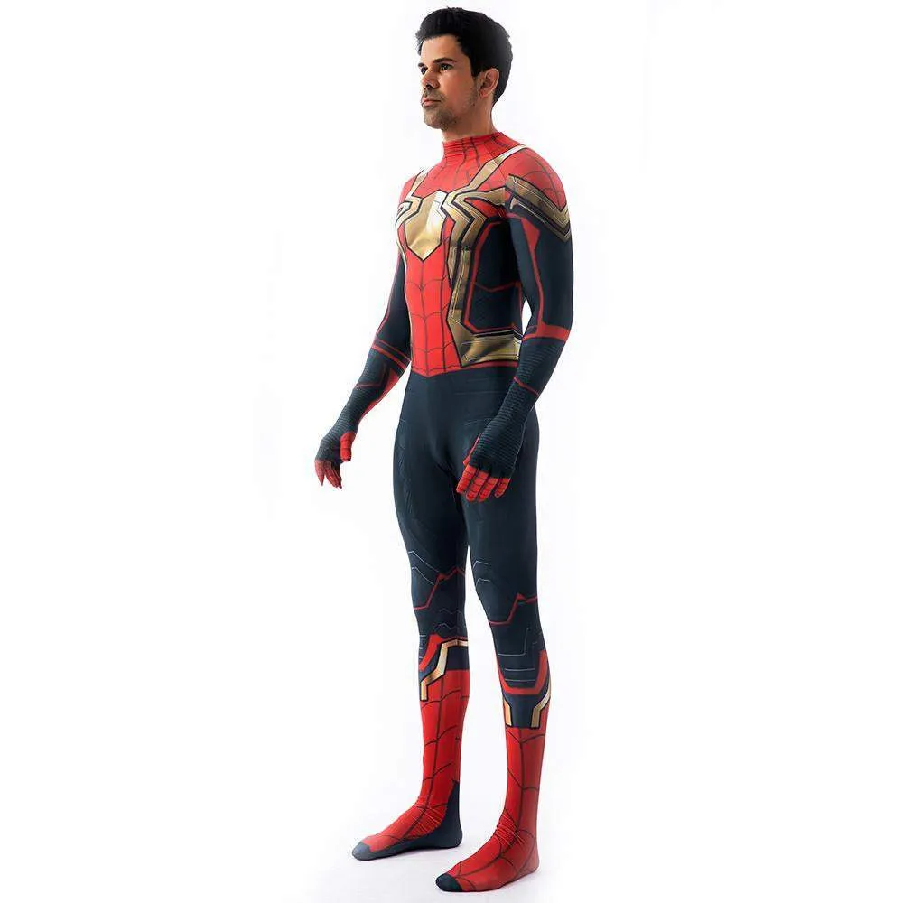 Iron Spider-Man No Way Home Peter Benjamin Parker Costume Cosplay Jumpsuit Halloween