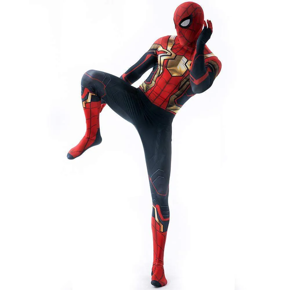 Iron Spider-Man No Way Home Peter Benjamin Parker Costume Cosplay Jumpsuit Halloween