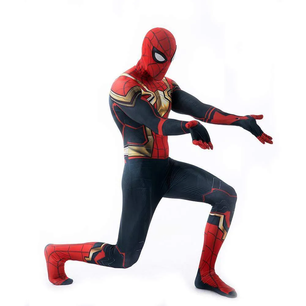 Iron Spider-Man No Way Home Peter Benjamin Parker Costume Cosplay Jumpsuit Halloween