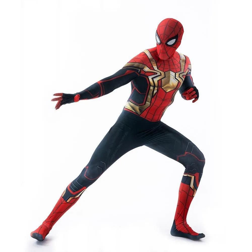 Iron Spider-Man No Way Home Peter Benjamin Parker Costume Cosplay Jumpsuit Halloween