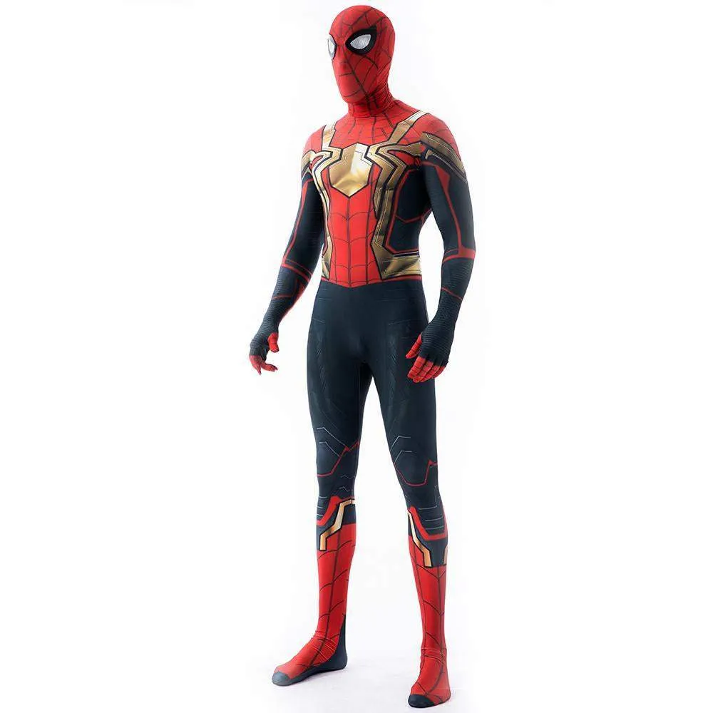 Iron Spider-Man No Way Home Peter Benjamin Parker Costume Cosplay Jumpsuit Halloween