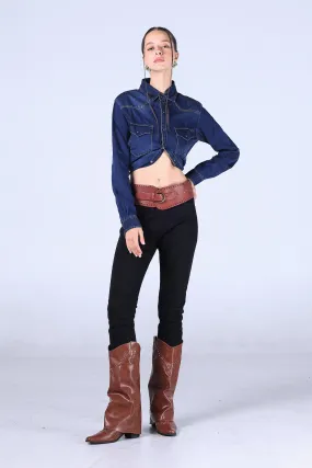 Jack Russel - Women Corduroy - Klassik JF-BT2/BK Boot Cut Black Mid Waisted