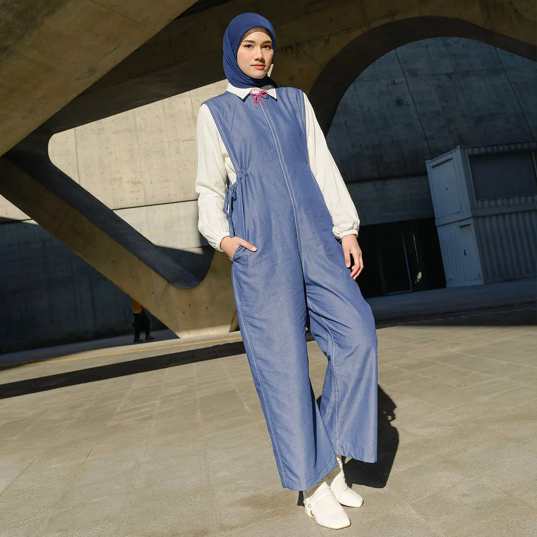 Jeane Denim Jumpsuit Pacific Blue