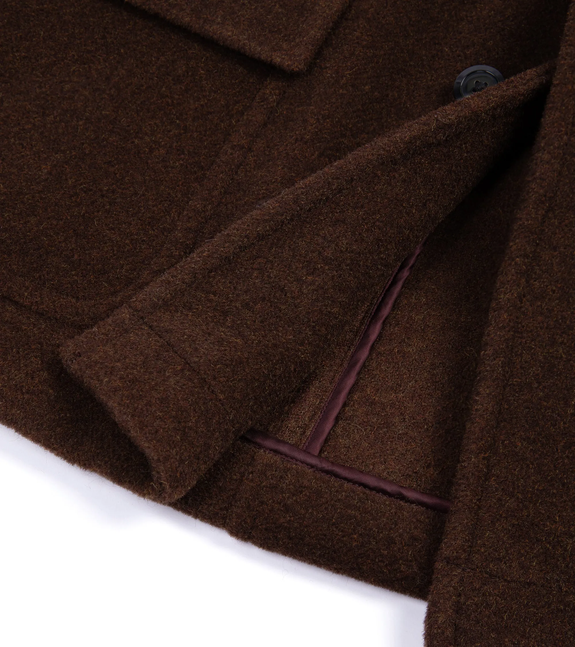 Kaptain Sunshine Shetland Wool Short Traveller Coat: Brown