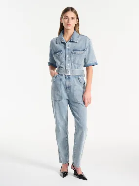 Kiera Denim Boiler Suit - Mid Blue Wash