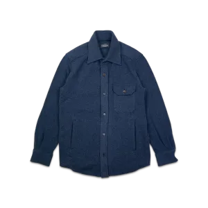 Knitted Shirt Jacket in Airforce Blue