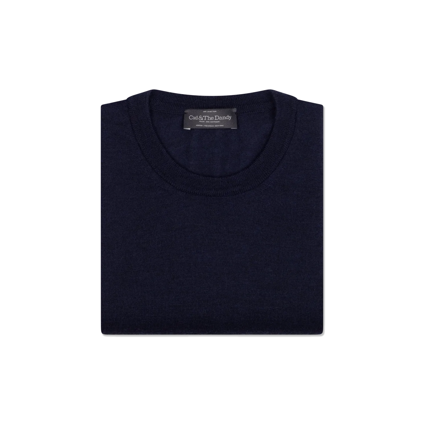 Knitted T-Shirt in Navy Merino Wool