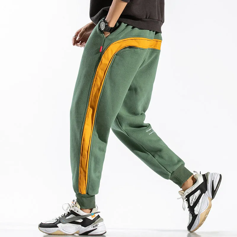 Line Pocket Patchwork Color Jogger Sweatpants