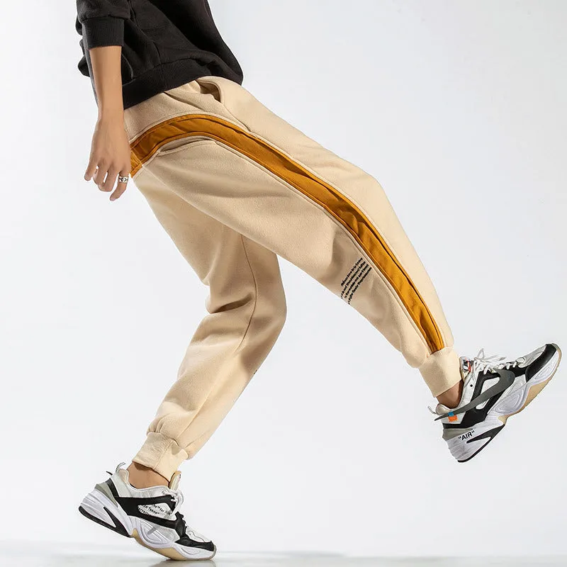 Line Pocket Patchwork Color Jogger Sweatpants