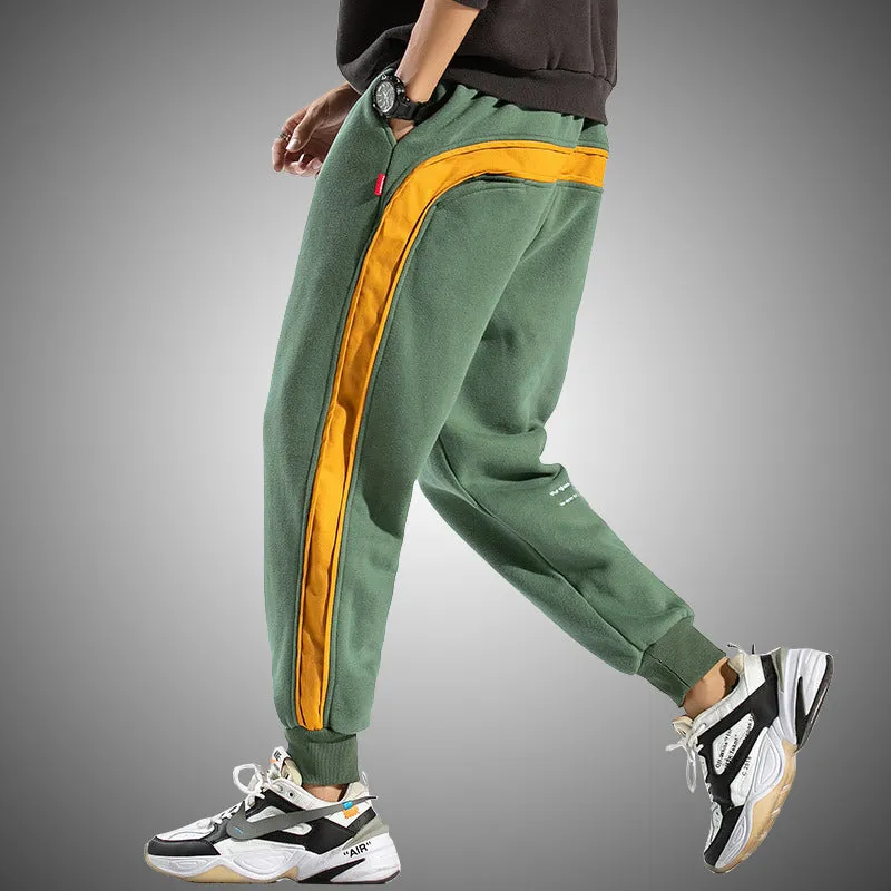 Line Pocket Patchwork Color Jogger Sweatpants