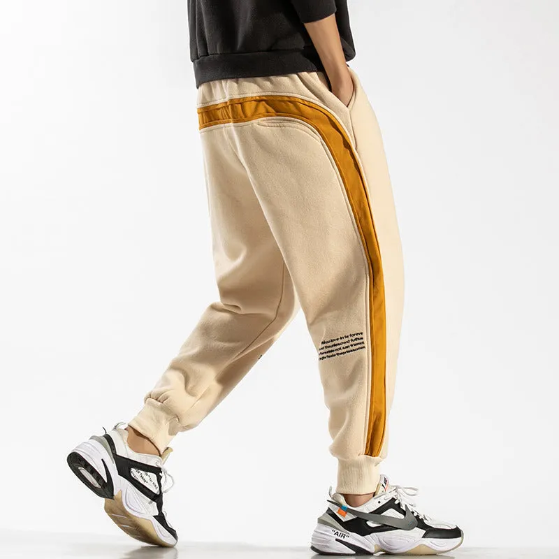 Line Pocket Patchwork Color Jogger Sweatpants