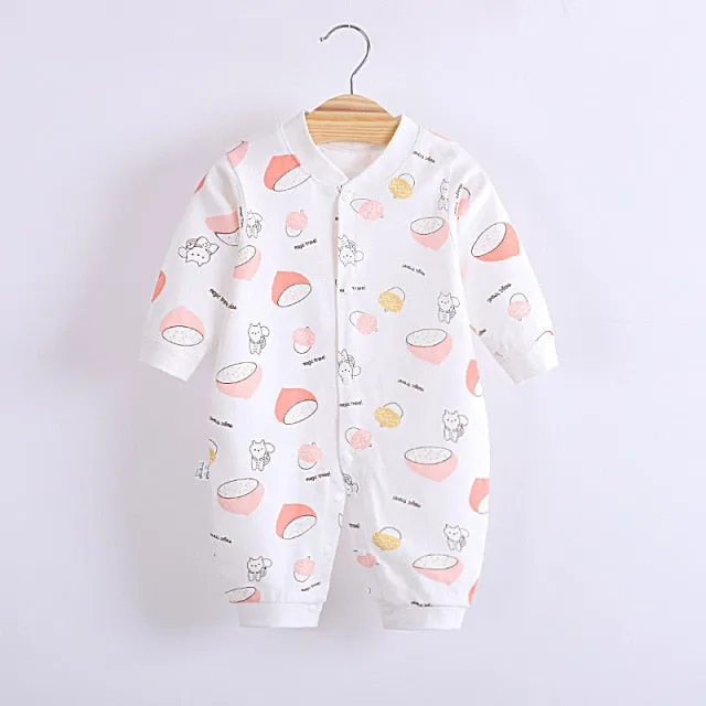 Long-Sleeved Cotton Jumpsuit for Baby and Newborn