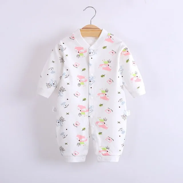 Long-Sleeved Cotton Jumpsuit for Baby and Newborn