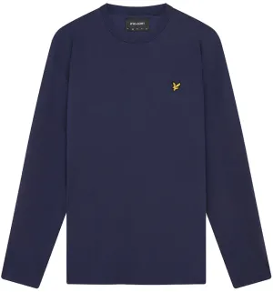 Lyle and Scott Mens Long Sleeve Plain T Shirt Navy