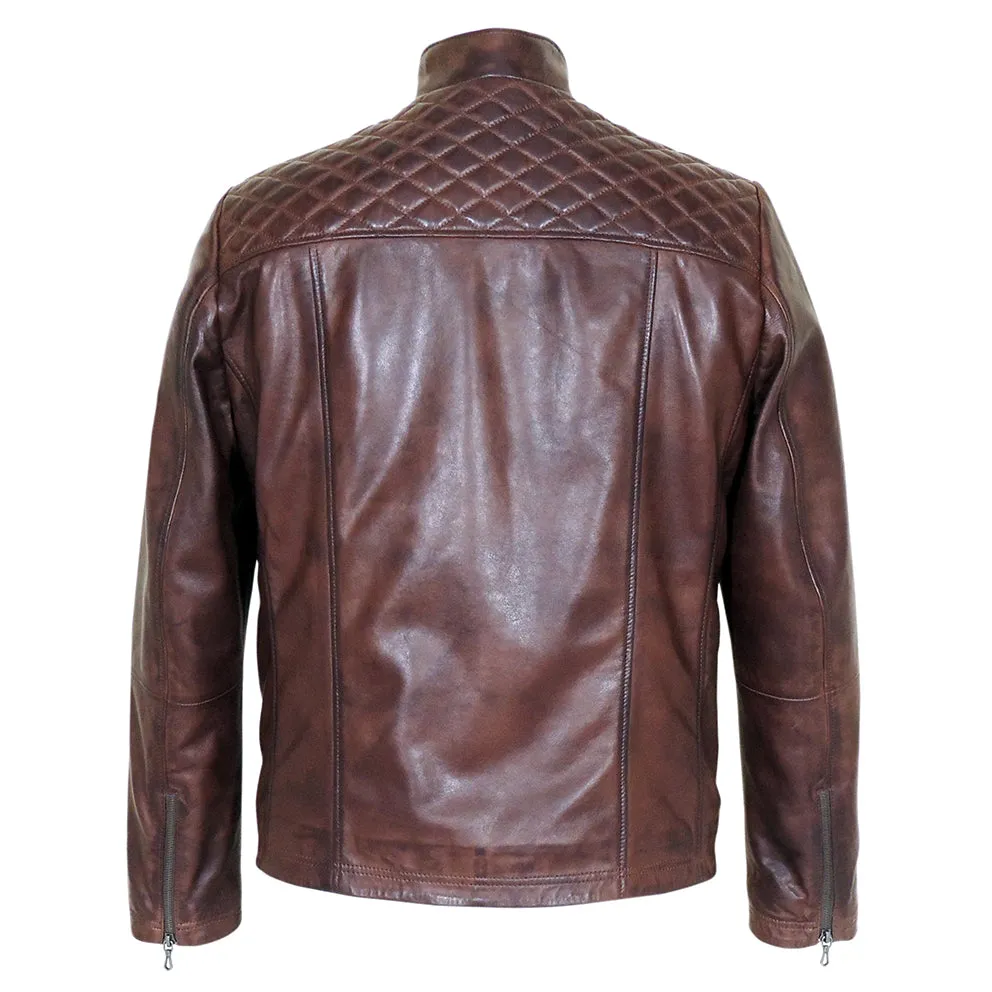 Mauve Men's Vintage Genuine Cow Leather Jacket