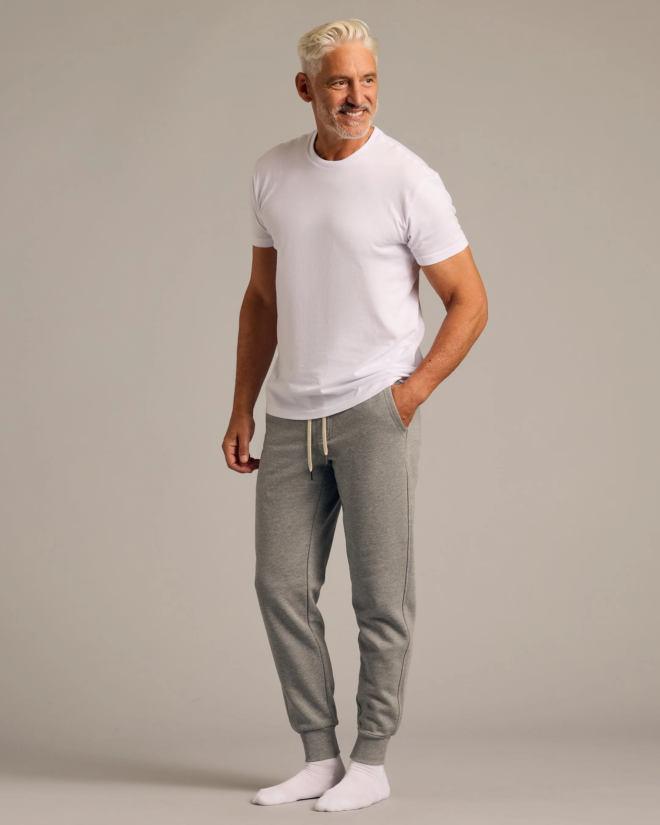 Medium Heather Gray Fleece French Terry Joggers