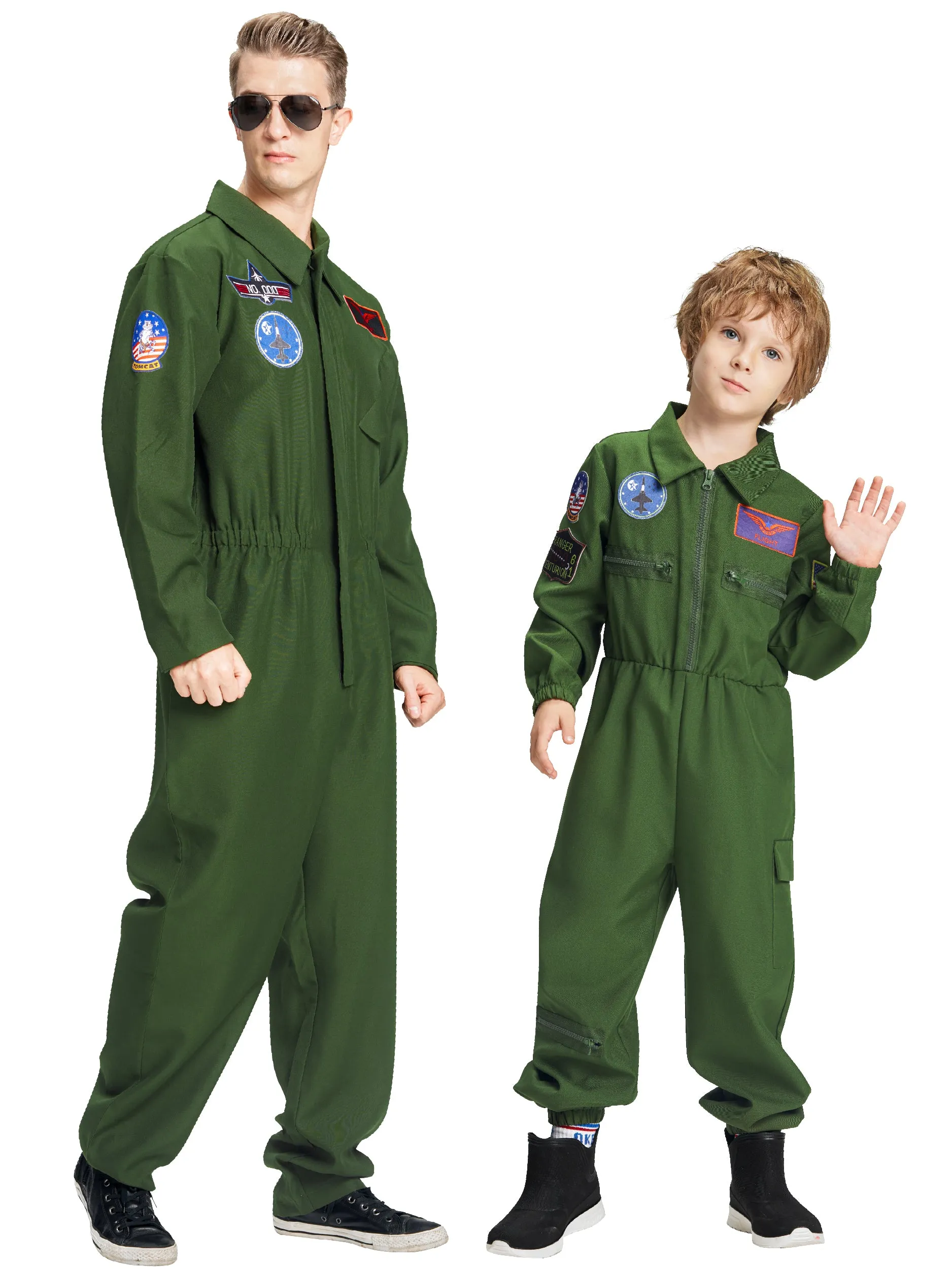 Men Fighter Pilot Jumpsuit Halloween Costume