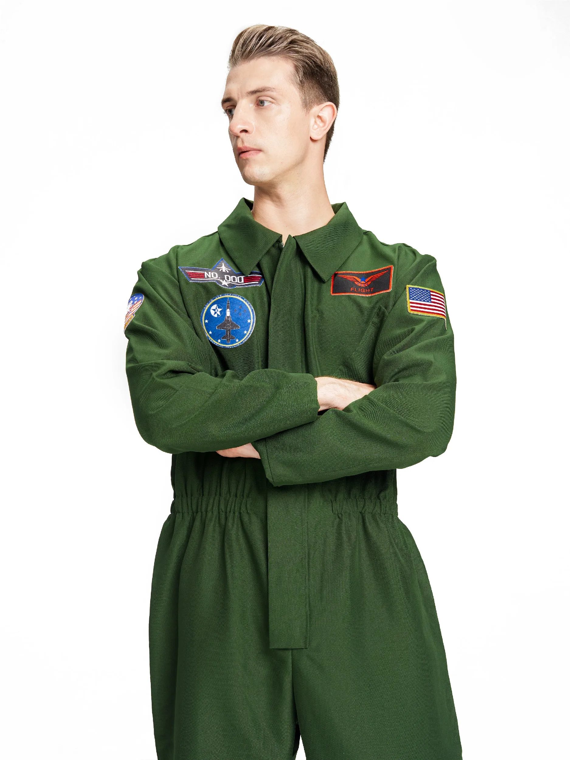 Men Fighter Pilot Jumpsuit Halloween Costume